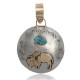 Buffalo 12kt Gold Filled and .925 Sterling Silver Certified Authentic Handmade Navajo Native American Natural Turquoise Pendant 24530 Buffalo 12kt Gold Filled and .925 Sterling Silver Certified Authentic Handmade Navajo Native American Natural Turquoise Pendant 24530