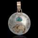 Buffalo 12kt Gold Filled and .925 Sterling Silver Certified Authentic Handmade Navajo Native American Natural Turquoise Pendant 24530 Buffalo 12kt Gold Filled and .925 Sterling Silver Certified Authentic Handmade Navajo Native American Natural Turquoise Pendant 24530