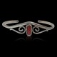 Delicate Handmade Certified Authentic Navajo .925 Sterling Silver Coral Native American Cuff Bracelet 12947-9 Delicate Handmade Certified Authentic Navajo .925 Sterling Silver Coral Native American Cuff Bracelet 12947-9