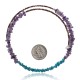 Natural Turquoise and Amethyst Certified Authentic Navajo Native American Adjustable Choker Wrap Necklace Chain 25584 Natural Turquoise and Amethyst Certified Authentic Navajo Native American Adjustable Choker Wrap Necklace Chain 25584