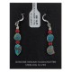Natural Turquoise and Coral .925 Sterling Silver Hooks Certified Authentic Navajo Native American Dangle Earrings 27277 Natural Turquoise and Coral .925 Sterling Silver Hooks Certified Authentic Navajo Native American Dangle Earrings 27277