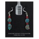 Natural Turquoise and Coral .925 Sterling Silver Hooks Certified Authentic Navajo Native American Dangle Earrings 27277 Natural Turquoise and Coral .925 Sterling Silver Hooks Certified Authentic Navajo Native American Dangle Earrings 27277