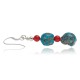 Natural Turquoise and Coral .925 Sterling Silver Hooks Certified Authentic Navajo Native American Dangle Earrings 27277 Natural Turquoise and Coral .925 Sterling Silver Hooks Certified Authentic Navajo Native American Dangle Earrings 27277