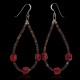 Coral .925 Sterling Silver Certified Authentic Navajo Native American Hoop Dangle Earrings 27281 Coral .925 Sterling Silver Certified Authentic Navajo Native American Hoop Dangle Earrings 27281