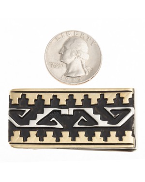 Water Wave Cloud 12kt Gold Filled .925 Sterling Silver Certified Authentic Handmade Navajo Native American Money Clip 24536-3 Water Wave Cloud 12kt Gold Filled .925 Sterling Silver Certified Authentic Handmade Navajo Native American Money Clip 24536-3
