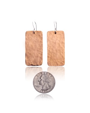 Hammered Pure Copper Certified Authentic Navajo Native American Handmade Dangle Earrings 18245 Hammered Pure Copper Certified Authentic Navajo Native American Handmade Dangle Earrings 18245