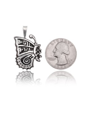Butterfly .925 Sterling Silver Certified Authentic Handmade Hopi Native American Pendant 24551 Butterfly .925 Sterling Silver Certified Authentic Handmade Hopi Native American Pendant 24551