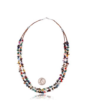 Multicolor Stones .925 Sterling Silver Certified Authentic Navajo Native American 2 Strand Necklace 390619935944 Multicolor Stones .925 Sterling Silver Certified Authentic Navajo Native American 2 Strand Necklace 390619935944