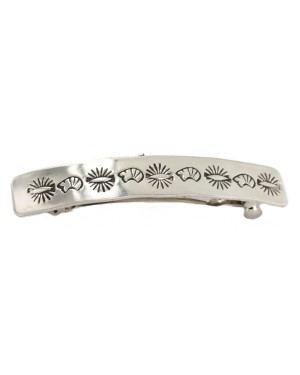 Handmade Bear Certified Authentic Navajo Nickel Native American Hair Barrette 10343-2 Handmade Bear Certified Authentic Navajo Nickel Native American Hair Barrette 10343-2