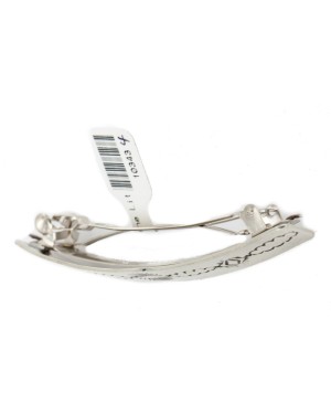 Handmade Certified Authentic Nickel Navajo Native American Hair Barrette 10343-4 Handmade Certified Authentic Nickel Navajo Native American Hair Barrette 10343-4