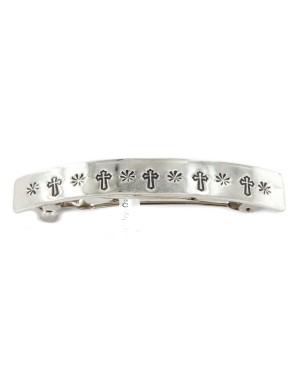 Handmade Certified Authentic Cross Nickel Navajo Native American Hair Barrette 10344-3 Handmade Certified Authentic Cross Nickel Navajo Native American Hair Barrette 10344-3