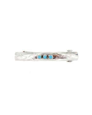Silver Certified Authentic Handmade Navajo Natural Turquoise Native American Hair Barrette 10346-3 Silver Certified Authentic Handmade Navajo Natural Turquoise Native American Hair Barrette 10346-3