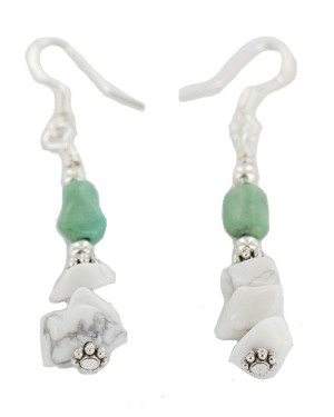 Certified Authentic .925 Sterling Silver Hooks Navajo White Howlite Native American Dangle Earrings 18263-16 Certified Authentic .925 Sterling Silver Hooks Navajo White Howlite Native American Dangle Earrings 18263-16