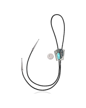 Handmade Certified Authentic Navajo .925 Sterling Silver Native American Natural Turquoise Coral Bolo Tie 34117 Handmade Certified Authentic Navajo .925 Sterling Silver Native American Natural Turquoise Coral Bolo Tie 34117