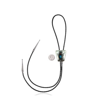 Feather .925 Sterling Silver Certified Authentic Handmade Navajo Native American Natural Turquoise Coral Bolo Tie 34119 Feather .925 Sterling Silver Certified Authentic Handmade Navajo Native American Natural Turquoise Coral Bolo Tie 34119