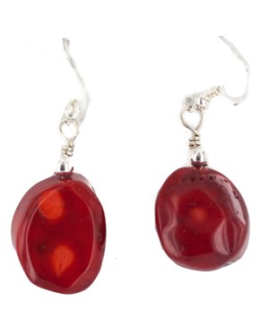 .925 Sterling Silver Hooks Certified Authentic Navajo Coral Native American Dangle Earrings 18254-101 .925 Sterling Silver Hooks Certified Authentic Navajo Coral Native American Dangle Earrings 18254-101