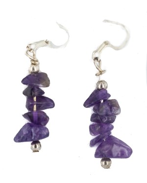 .925 Sterling Silver Hooks Certified Authentic Navajo Natural Amethyst Native American Dangle Earrings 18254-5 .925 Sterling Silver Hooks Certified Authentic Navajo Natural Amethyst Native American Dangle Earrings 18254-5