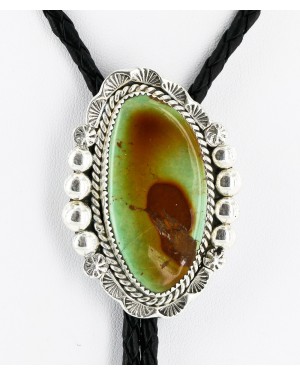 Handmade Certified Authentic Navajo .925 Sterling Silver Natural Turquoise Native American Bolo Tie 24408-1 Handmade Certified Authentic Navajo .925 Sterling Silver Natural Turquoise Native American Bolo Tie 24408-1