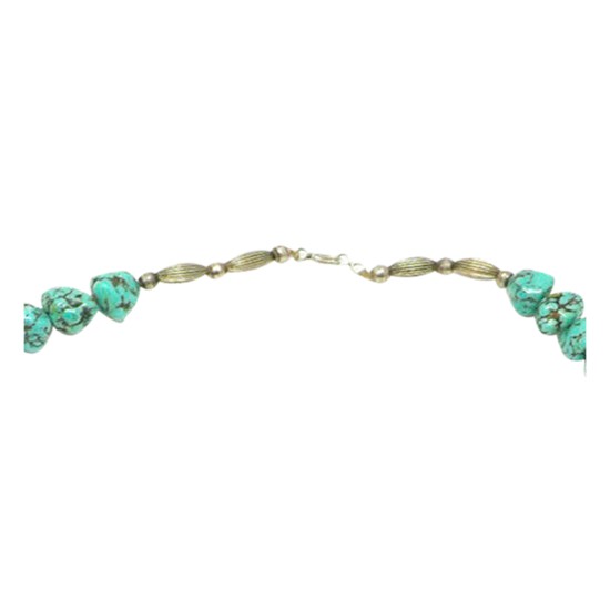 .925 Sterling Silver Certified Authentic Navajo Native American 1 strand Natural Turquoise Necklace 35126 .925 Sterling Silver Certified Authentic Navajo Native American 1 strand Natural Turquoise Necklace 35126