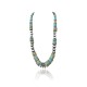 Exquisite .925 Sterling Silver Certified Authentic Navajo Native American 1 Strand Blue Green Turquoise Necklace Chain 35825 Exquisite .925 Sterling Silver Certified Authentic Navajo Native American 1 Strand Blue Green Turquoise Necklace Chain 35825