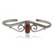 Delicate Handmade Certified Authentic Navajo .925 Sterling Silver Coral Native American Cuff Bracelet 12947-9 Delicate Handmade Certified Authentic Navajo .925 Sterling Silver Coral Native American Cuff Bracelet 12947-9