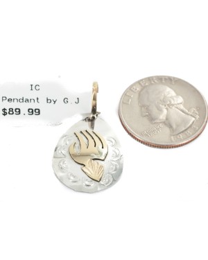 12kt Gold Filled and .925 Sterling Silver Bear Paw Handmade Certified Authentic Navajo Native American Pendant 24477 12kt Gold Filled and .925 Sterling Silver Bear Paw Handmade Certified Authentic Navajo Native American Pendant 24477
