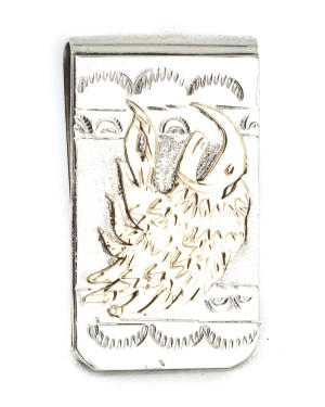 12kt Gold Filled and .925 Sterling Silver Eagle Head Handmade Certified Authentic Navajo Native American Money Clip 11261-1 12kt Gold Filled and .925 Sterling Silver Eagle Head Handmade Certified Authentic Navajo Native American Money Clip 11261-1