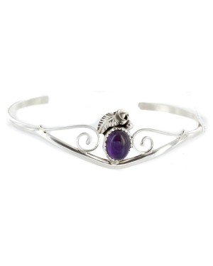 Handmade Certified Authentic Navajo .925 Sterling Silver Natural Purple Quartz Native American Bracelet 12949-1 Handmade Certified Authentic Navajo .925 Sterling Silver Natural Purple Quartz Native American Bracelet 12949-1