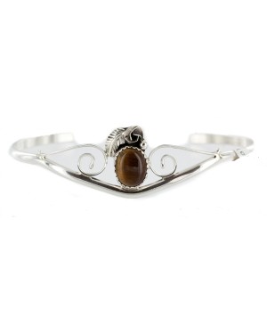 Handmade Certified Authentic Navajo .925 Sterling Silver Natural Tigers Eye Native American Bracelet 12948-4 Handmade Certified Authentic Navajo .925 Sterling Silver Natural Tigers Eye Native American Bracelet 12948-4