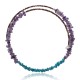 Natural Turquoise and Amethyst Certified Authentic Navajo Native American Adjustable Choker Wrap Necklace Chain 25584 Natural Turquoise and Amethyst Certified Authentic Navajo Native American Adjustable Choker Wrap Necklace Chain 25584