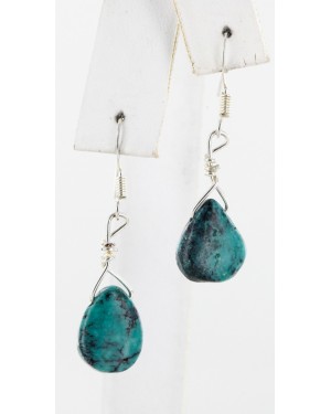 Drop Certified Authentic Navajo .925 Sterling Silver Hooks Natural Turquoise Native American Earrings 18075 Drop Certified Authentic Navajo .925 Sterling Silver Hooks Natural Turquoise Native American Earrings 18075