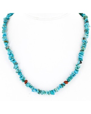 Certified Authentic Navajo .925 Sterling Silver Turquoise and Coral Chain Native American Necklace 15771-00 Certified Authentic Navajo .925 Sterling Silver Turquoise and Coral Chain Native American Necklace 15771-00